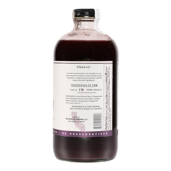 Yes Cocktail Blackberry Pomegranate Cocktail Mixer