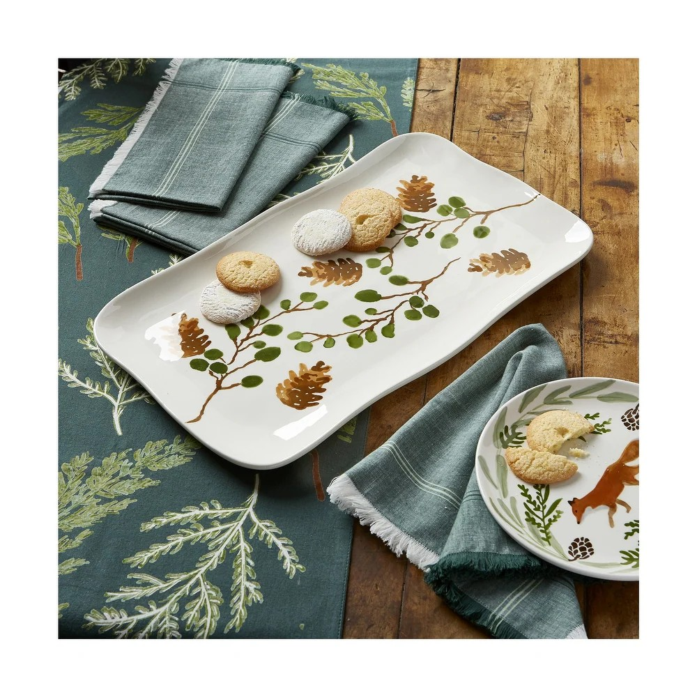 Pinecone Sprig Rectangular Platter