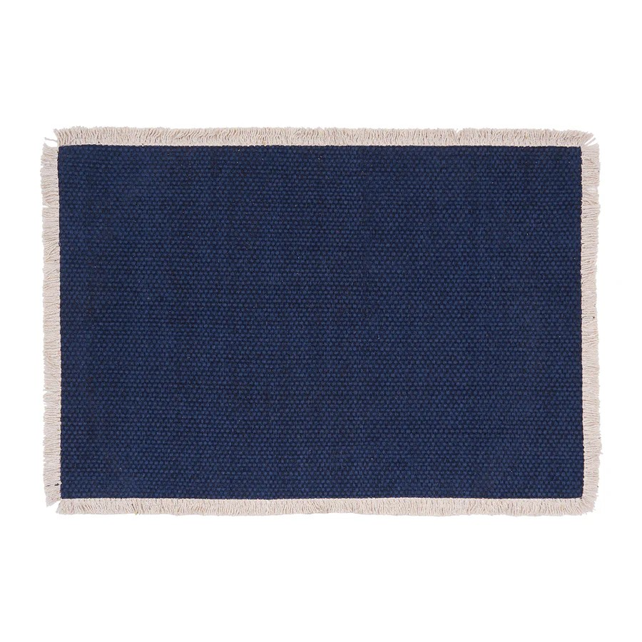 Fringed Table Linens - Indigo Blue - Rectangle Placemats