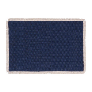 Fringed Table Linens - Indigo Blue - Rectangle Placemats