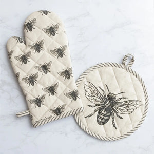 Oven Mitt and Pot Holder-Bee Gift Set
