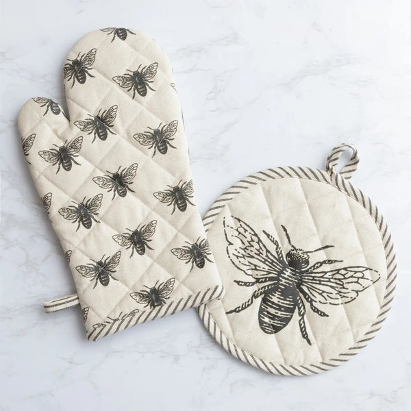 Oven Mitt and Pot Holder-Bee Gift Set