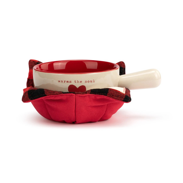 Winter Warm Heart Soup Crock Set - 3 Styles to Choose From