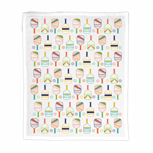 Organic Cotton Tea Towel - Let's Play Pickleball