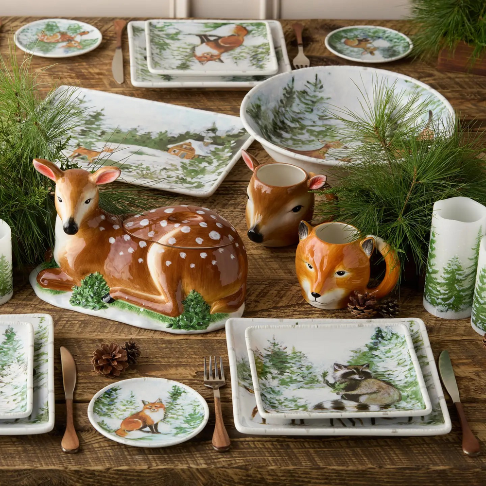 Winter Cabin Dinnerware Collection - Dinner Plates & Serving Pieces