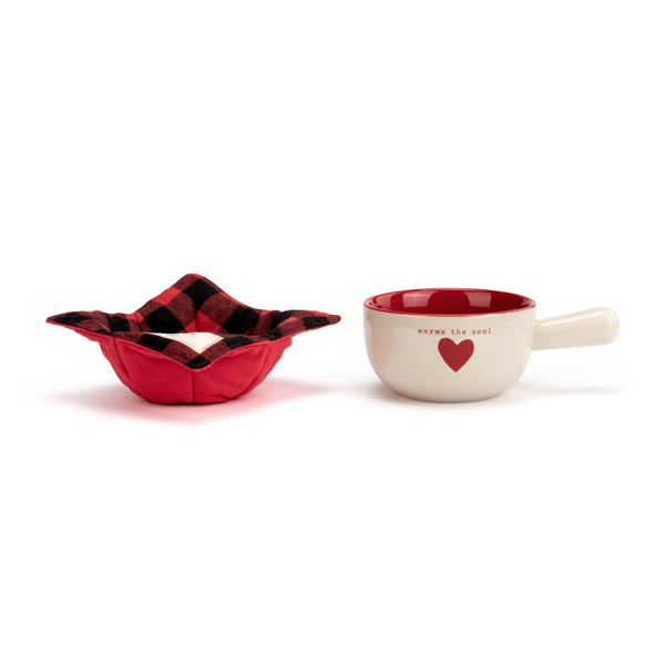 Winter Warm Heart Soup Crock Set - 3 Styles to Choose From