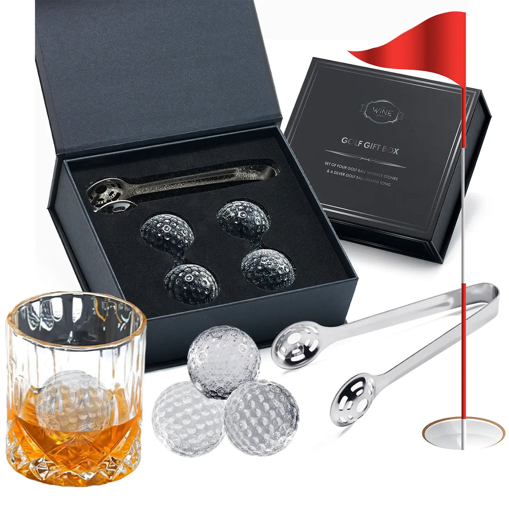 Golf Gift Box- Set of 4 Golf Ball Whiskey Stones