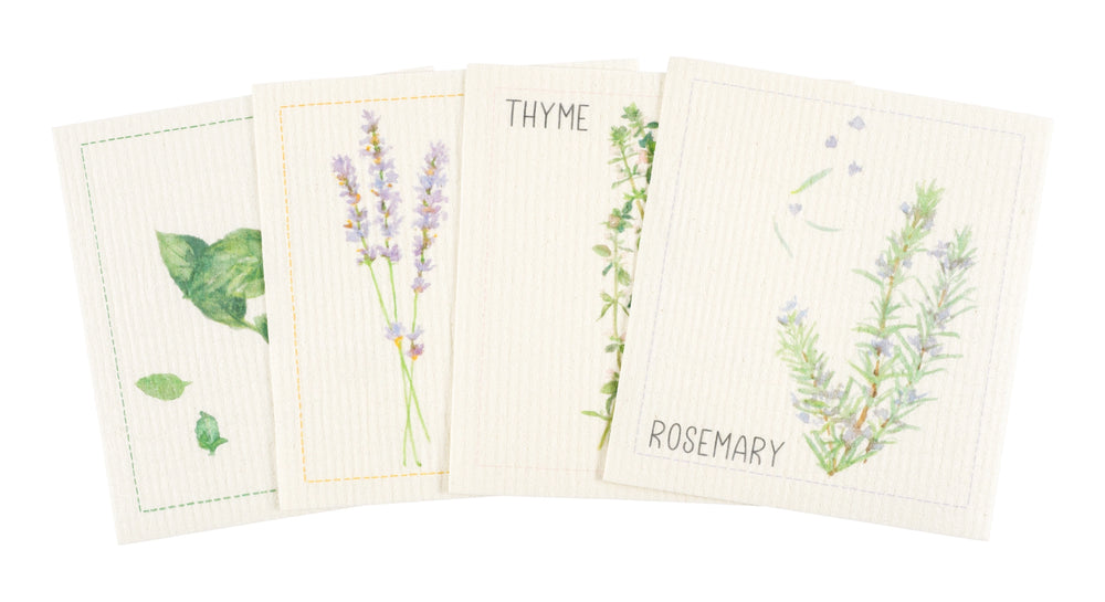 KAF Home Mixed Swedish Dish Cloths Set of 4 (Herbs)