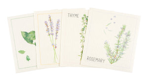KAF Home Mixed Swedish Dish Cloths Set of 4 (Herbs)