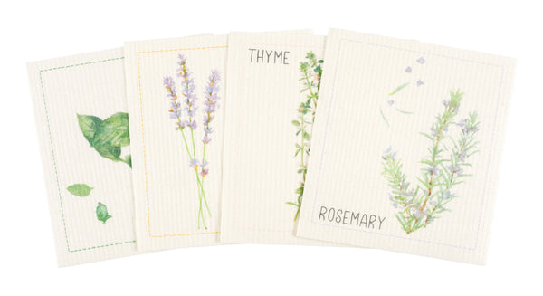 KAF Home Mixed Swedish Dish Cloths Set of 4 (Herbs)