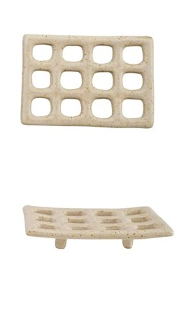 Stoneware Footed Soap Dish (2 Colors)