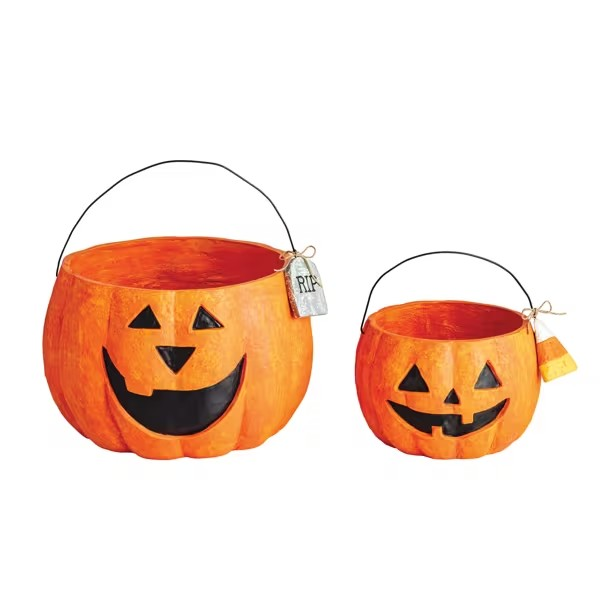 Mache Jack-O-Lantern Treat Buckets - Choose Small or Large