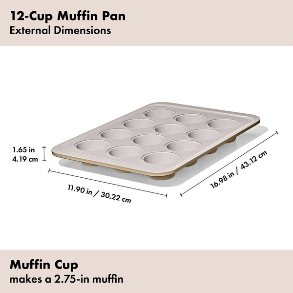 Non-Stick Pro Ceramic Coated Metal Bakeware 12 Cup Muffin Pan
