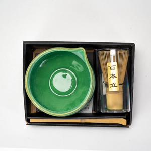 Porcelain Matcha Latte Bowl Set with Whisk and Scoop - 4 Different Colors to Choose From