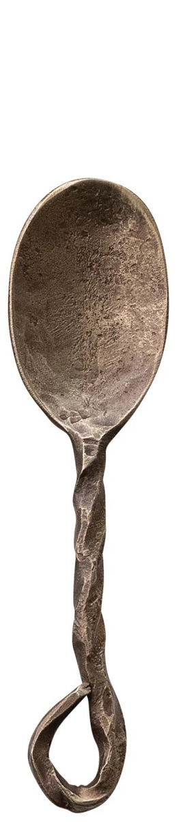 Hand-Forged Metal Spoon with Fin Shaped Handle, 3 Styles