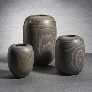 Sylva Sculpted Wood Statement Vase - Choose from 2 Sizes