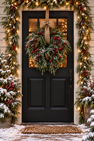 Frosted Balsam and Red Berry Wreath - Available in 16" & 28"