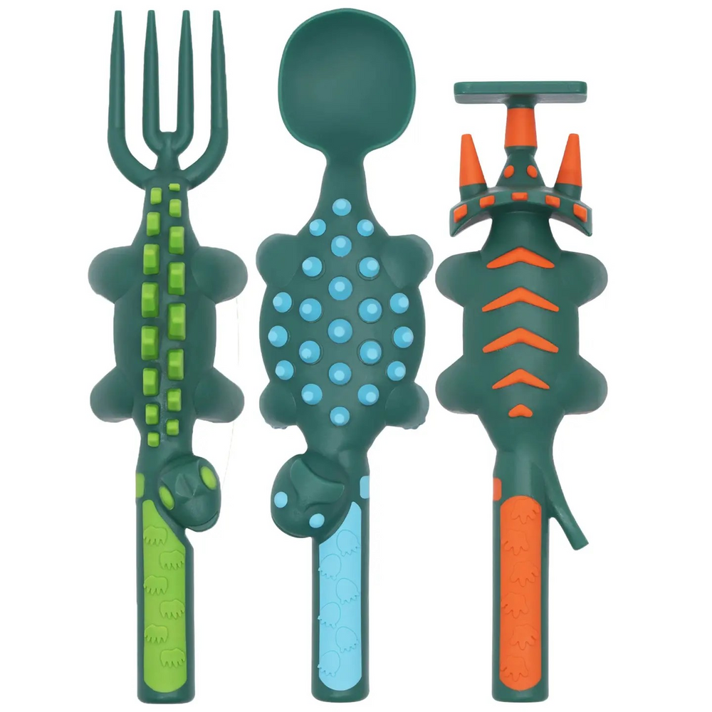 Set of 3 Dino Utensils - Choose from2 Colors
