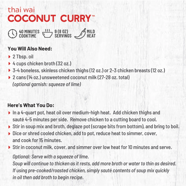 Thai Wai Coconut Curry Soup Mix