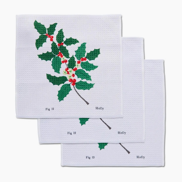 Geometry Dishcloth Set of 3 - Holiday Line - Several to Choose From