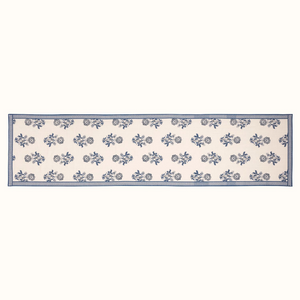 Block print cotton table runner 72"