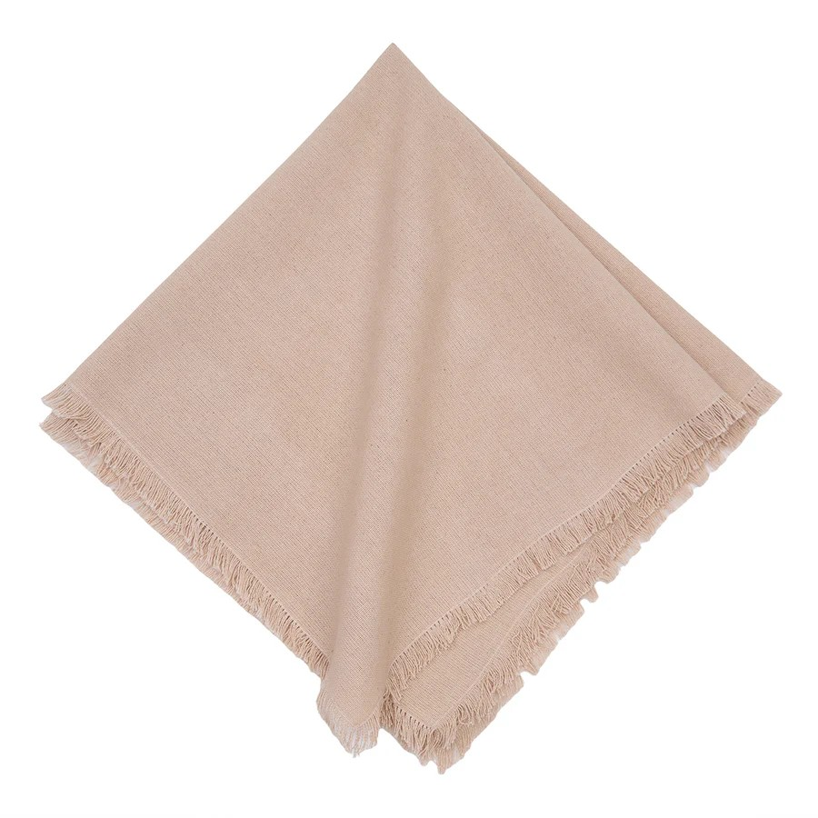 Fringed Table Linens - Sand Tan