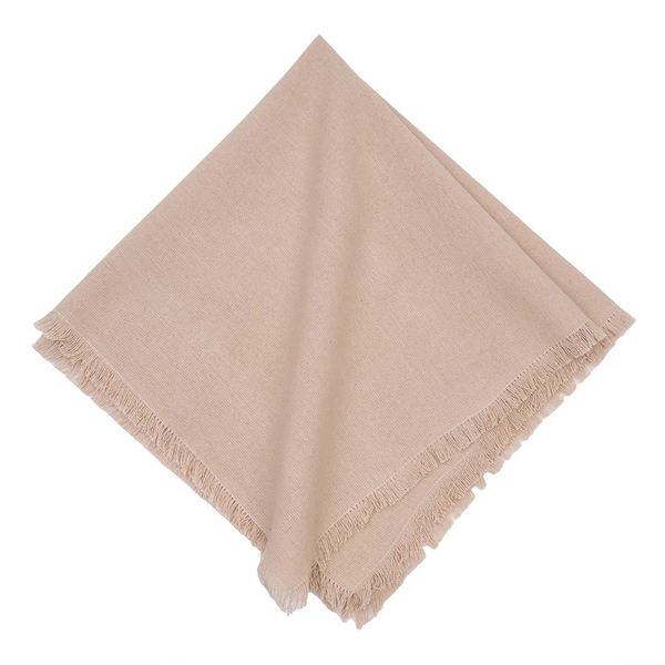 Fringed Table Linens - Sand Tan