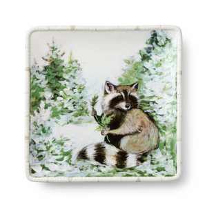 Winter Cabin Dessert Plate - Choose Your Favorite Woodland Creature
