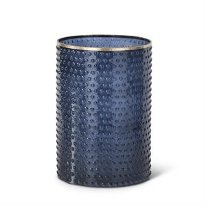 Blue Dot Embossed Containers w/Gold Painted Rim - 3 Different Sizes to Choose from