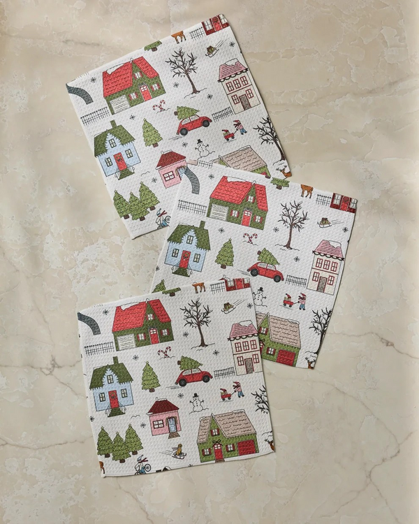 Geometry Dishcloth Set - Holiday Lines - Several Patterns to Choose From