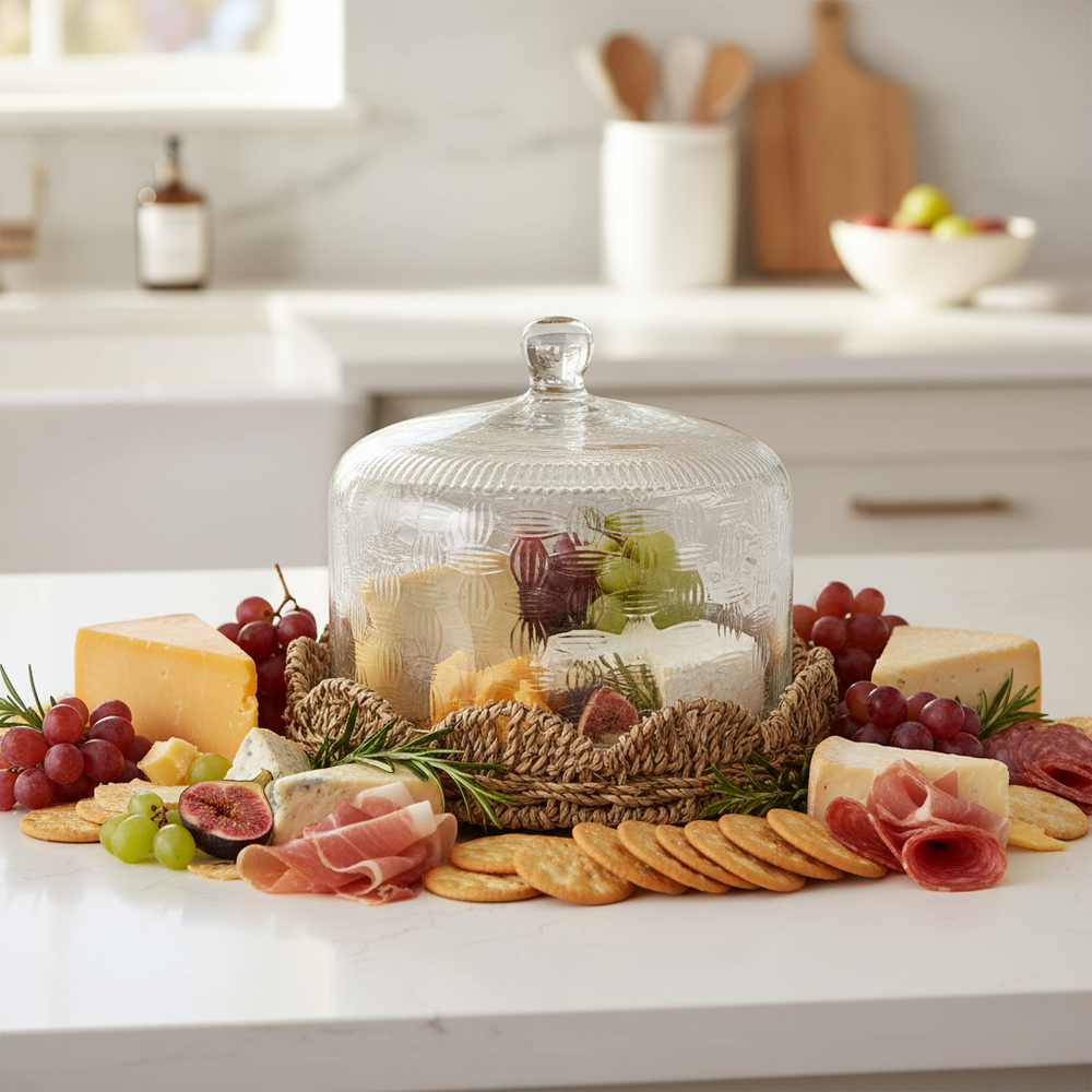 Woven Base Glass Cloche