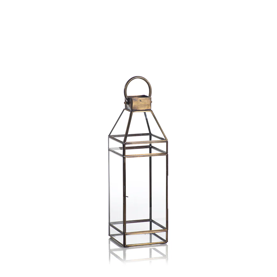 Medici Patina'd Brass Table Lantern - Choose from 2 Sizes