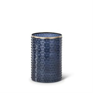 Blue Dot Embossed Containers w/Gold Painted Rim - 3 Different Sizes to Choose from