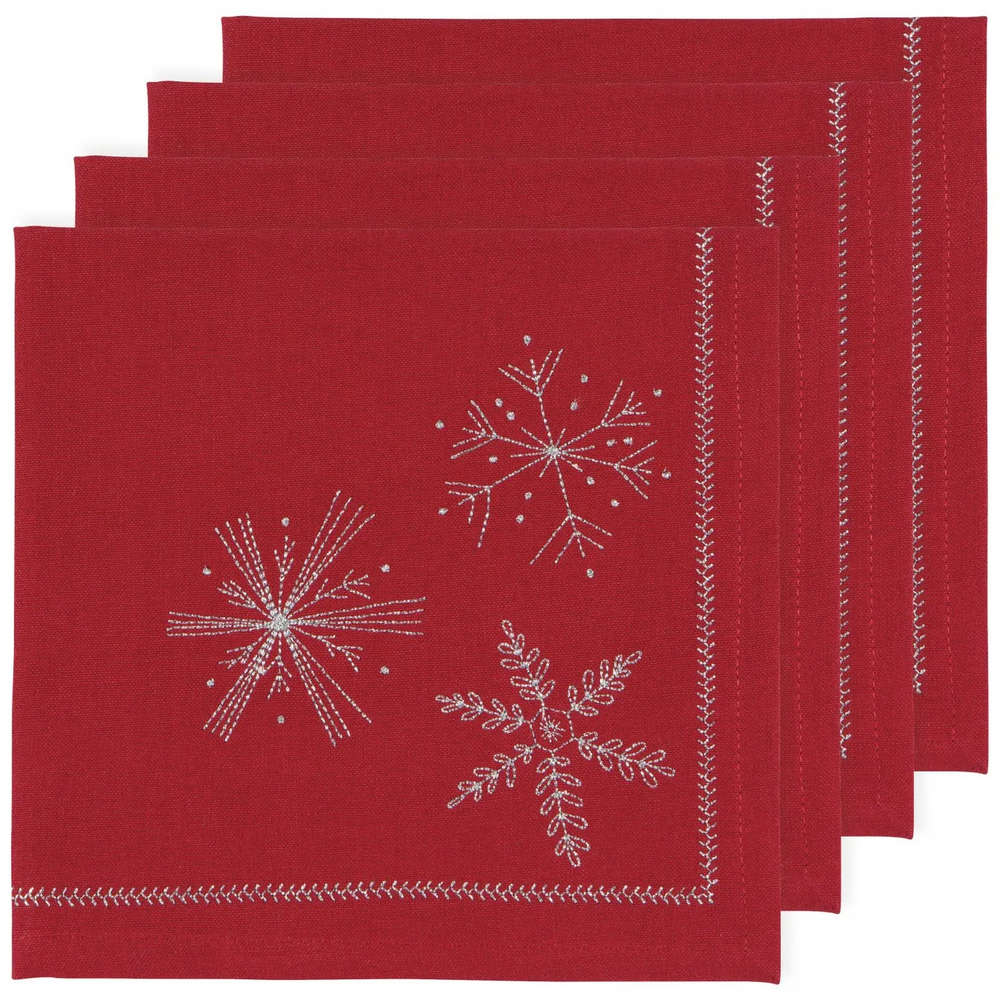 Snowflakes Christmas Napkins Set of 4