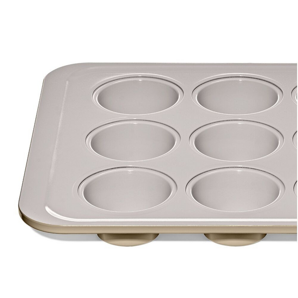 Non-Stick Pro Ceramic Coated Metal Bakeware 12 Cup Muffin Pan