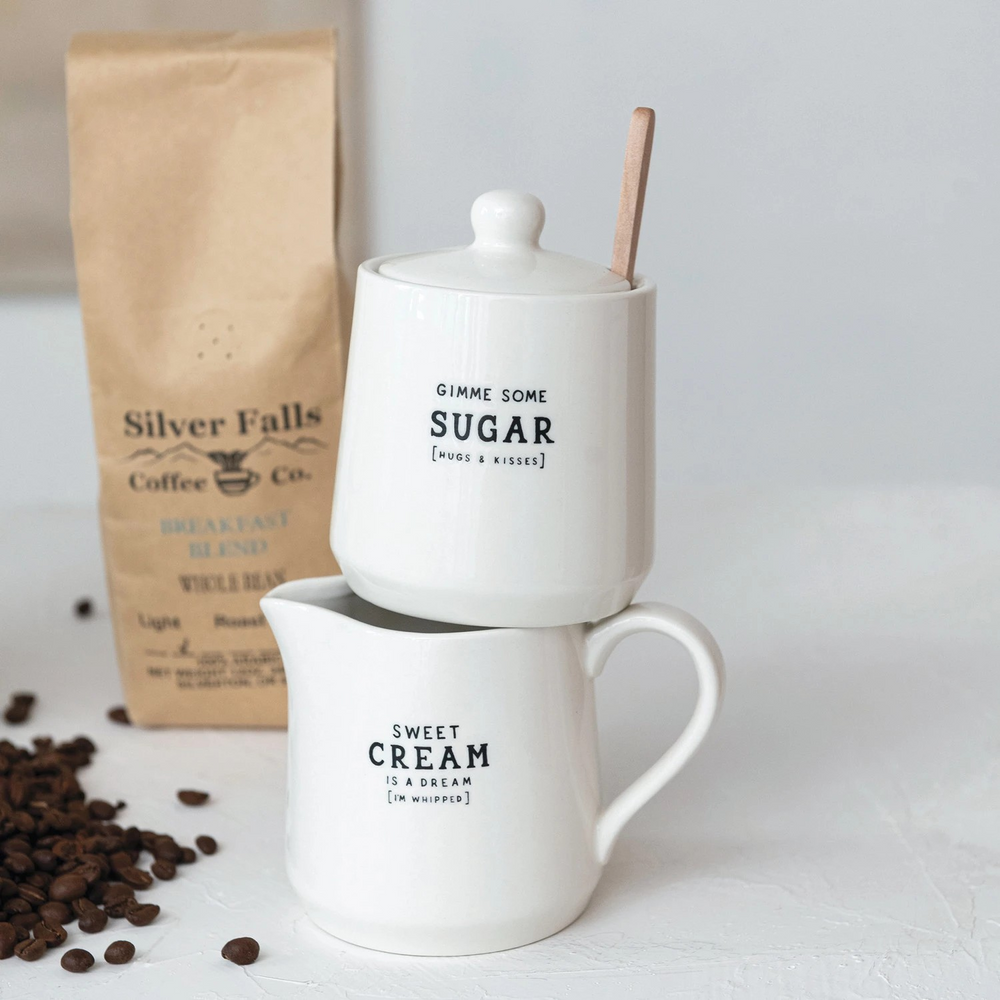 Stoneware Creamer & Sugar Pot Set