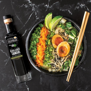 Black Garlic Tamari Barrel Aged Balsamic by Olivelle