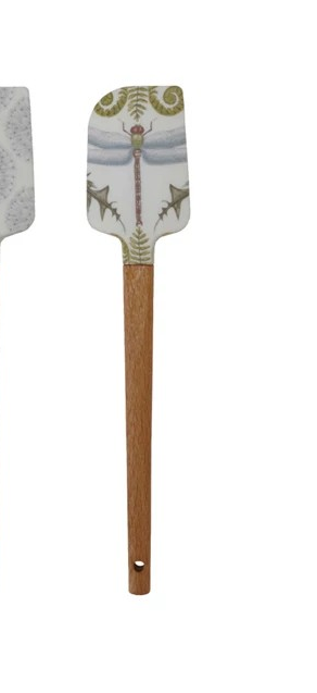 Silicone & Wood Two-Sided Spatula - Choose from Daffodils or Dragonflies