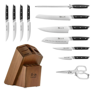 AKKA Series 12-Piece Knife Block Set, Swedish Steel (Black) by Cangshan