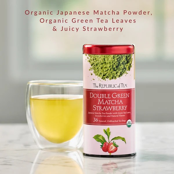 The Republic of Tea Organic Double Green® Matcha Strawberry Tea Bags