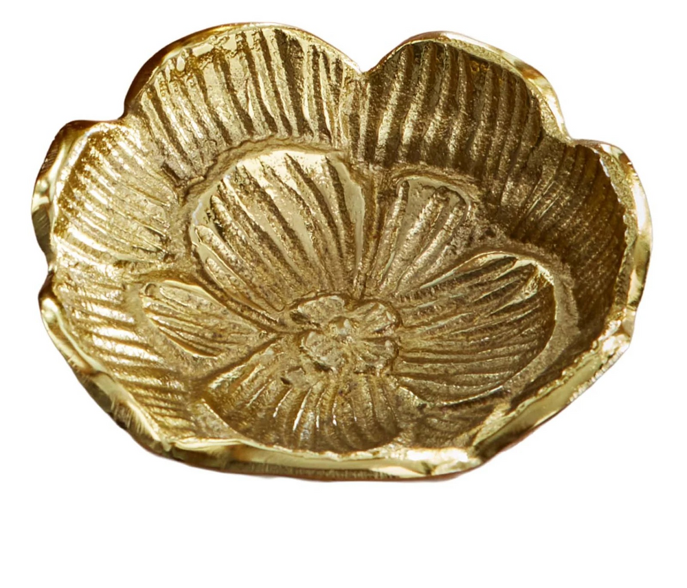 Blossom Pattern Cast Aluminum Trinket Dish _ Choose from Small or Large