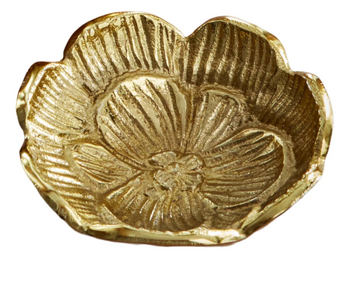 Blossom Pattern Cast Aluminum Trinket Dish _ Choose from Small or Large