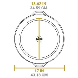 17" Cast Iron Dual Handle Pan