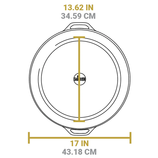 17" Cast Iron Dual Handle Pan