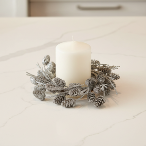 glitter pinecaone candle ring