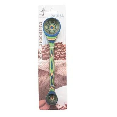 Island Bamboo 9-inch Pakkawood Double Sided Measuring Spoon