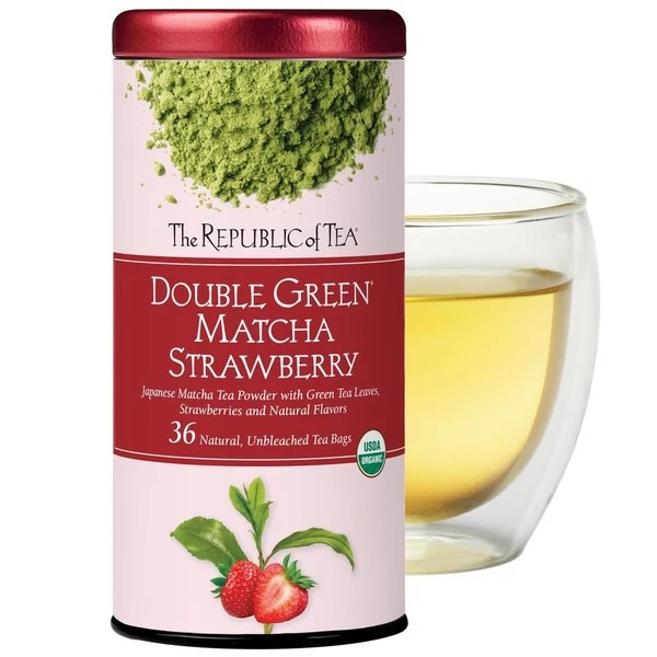 The Republic of Tea Organic Double Green® Matcha Strawberry Tea Bags