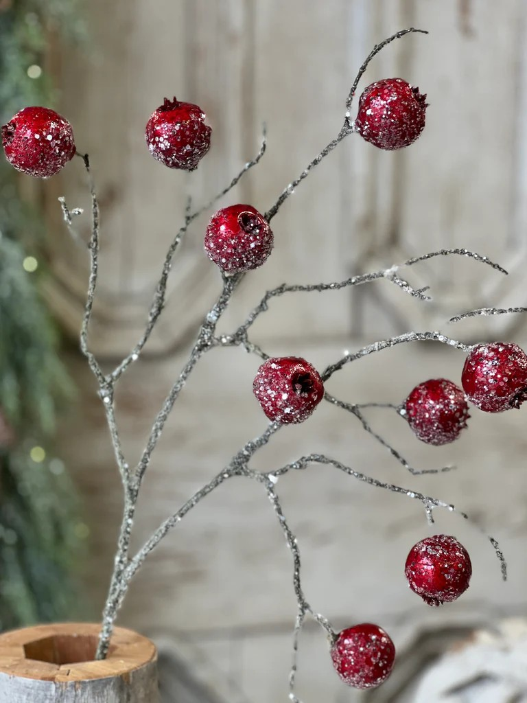 Sparkling Bauble Berry Spray | 25"