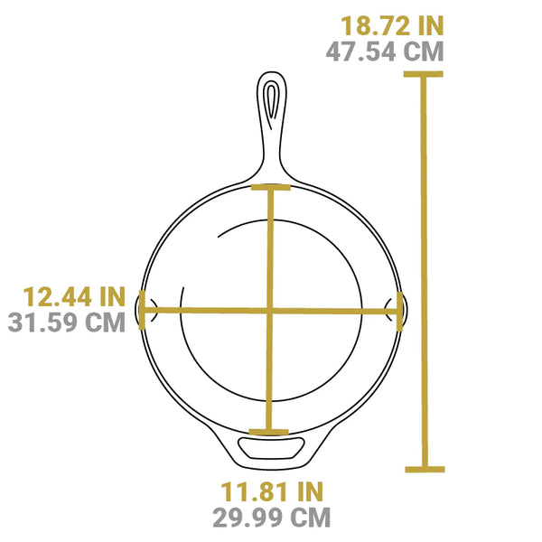 Chef Collection 12 Inch Cast Iron Skillet