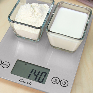 Escali Arti Glass Food Scale, Shiny Silver